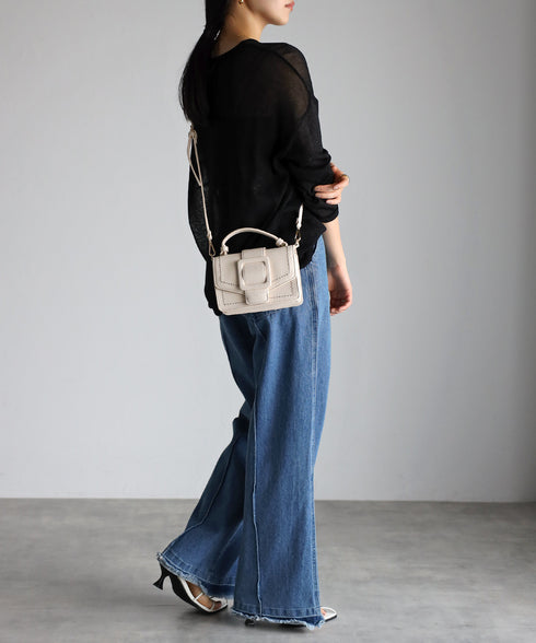 【雑誌掲載】2WAYスクエアバックルショルダーバッグ 12-1091